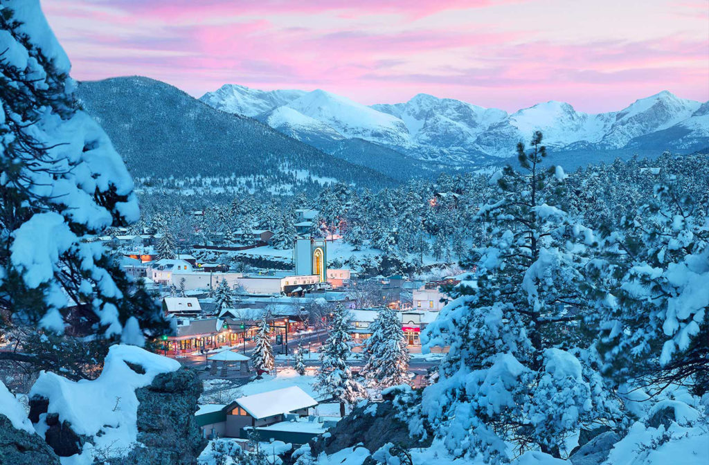 estes park colorado winter wonderland