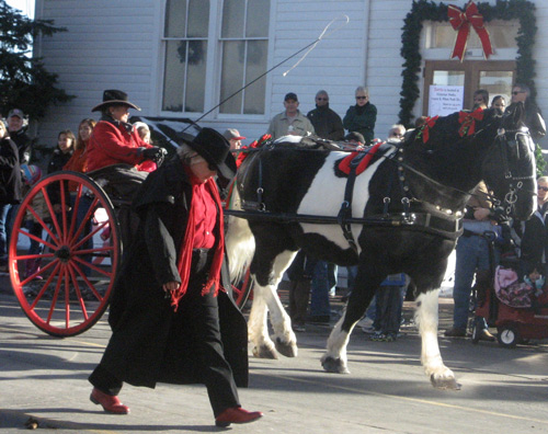The Parker Country Christmas Carriage Parade in front of Ruth Chapel