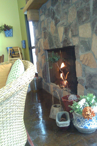 Where's this cozy fireplace?