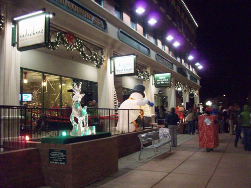 Parker Station Building with Ice sculptures